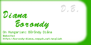 diana borondy business card